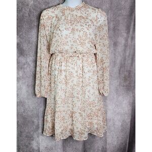 Draper James RSVP Chiffon Floral Long Sleeve Midi‎ Dress Womens XXL Cottagecore